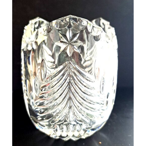 Mikasa Christmas Tree Votive Candle Holder Crystal  Germany New Old Stock - Picture 2 of 15